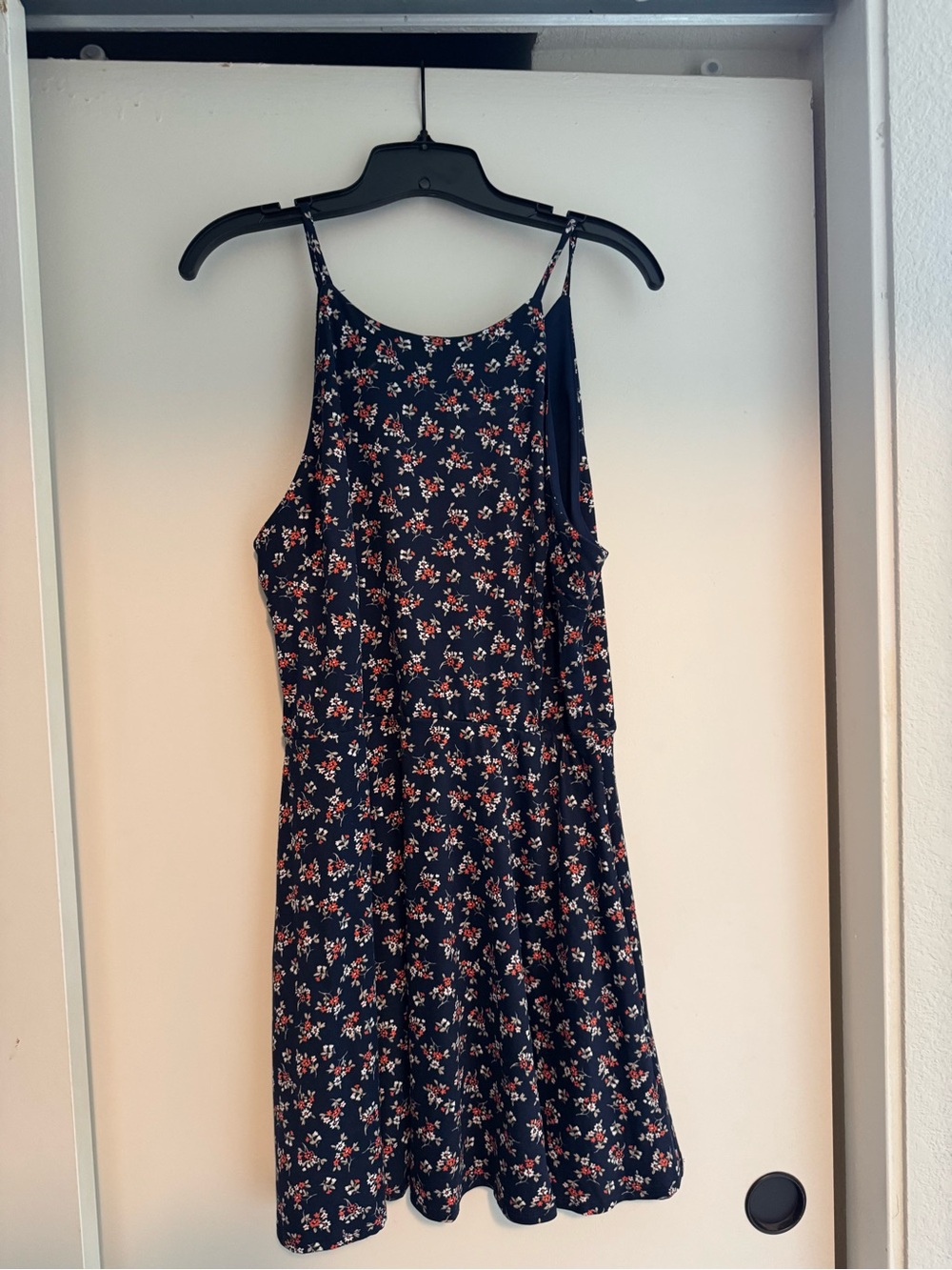 Navy Floral Halter Mini Dress